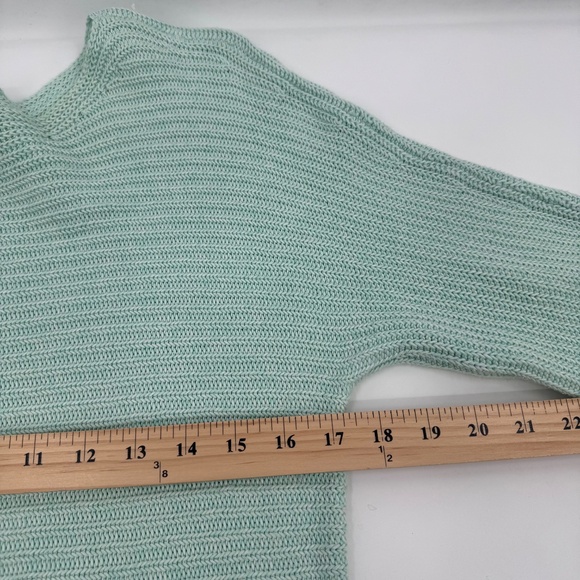 Talbots Sweater Women 1X Petite Green Chunky Knit Long Sleeve Pullover Ribbed - Picture 9 of 11